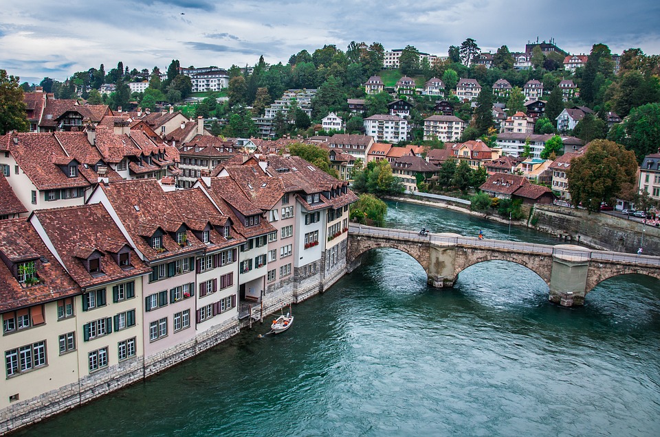 Houses and bridge